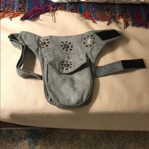 Bohemian waist purse- light blue- never worn!